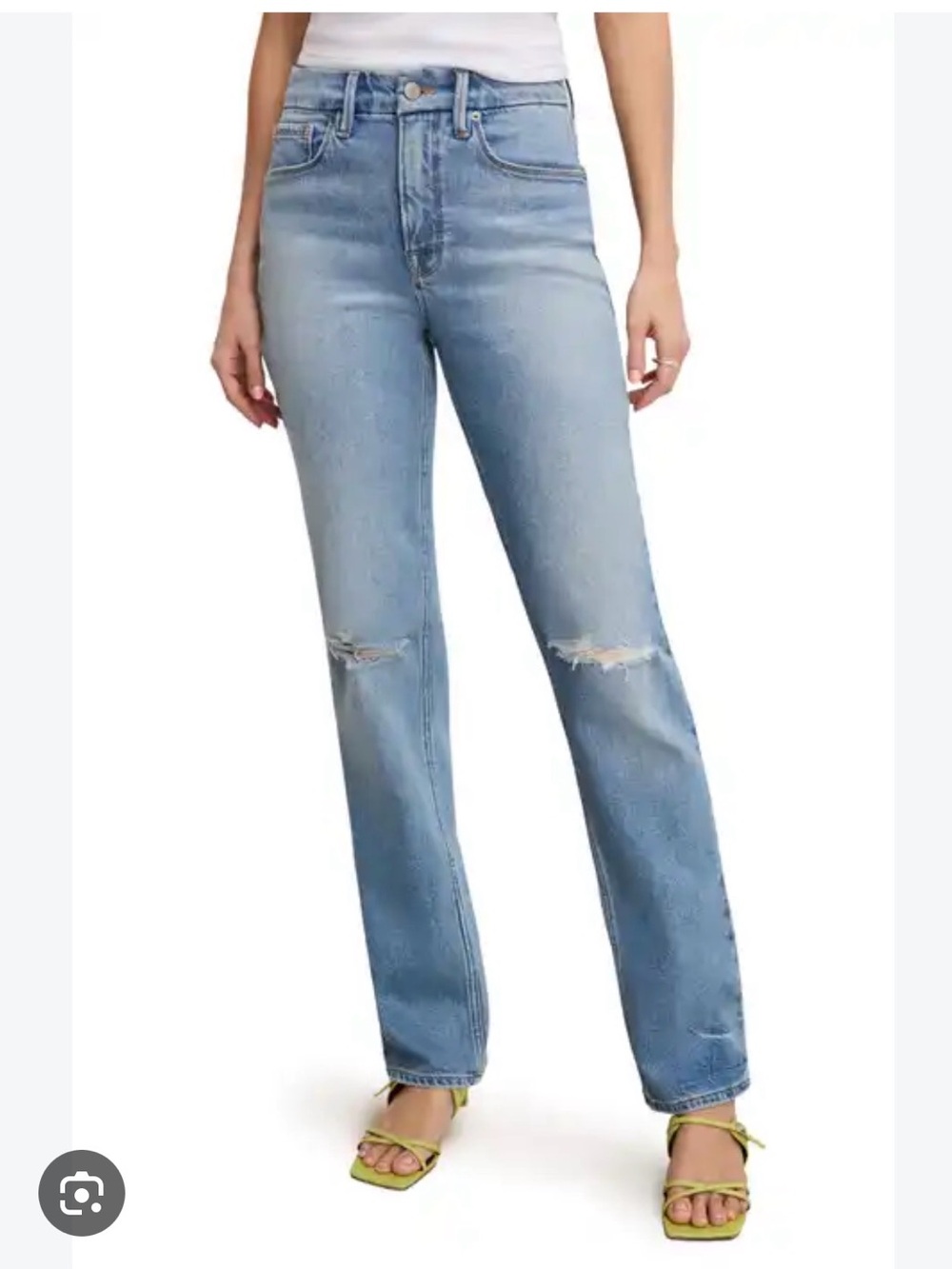 NWT Good American Good Legs Straight blue jeans size 4/27 Classic distressed